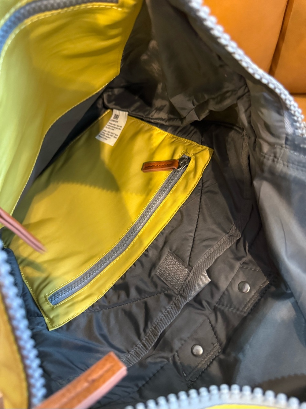 Orion London Yellow Men's Backpack with Gray Handles - Picture 6 of 11